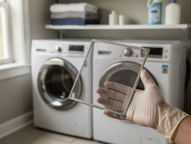 Georgetown Dryer Vent Cleaning specialist performing detailed lint trap cleaning service in Georgetown